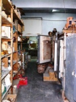 Row of kilns and ull shelves